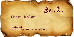 Cseri Kolos névjegykártya
