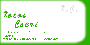 kolos cseri business card